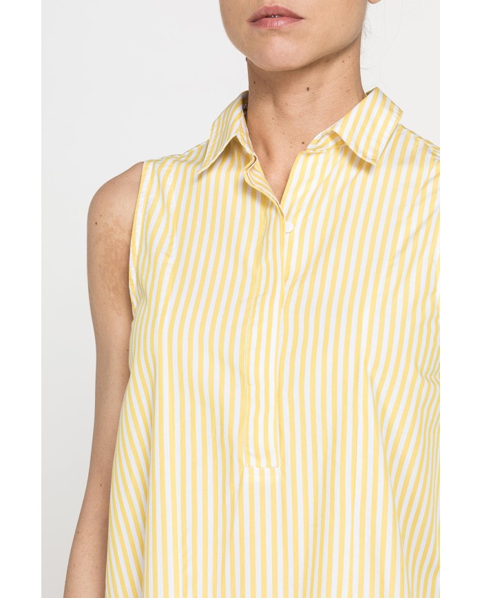 ABITO SENZA MANICHE CON BALZE IN COTONE