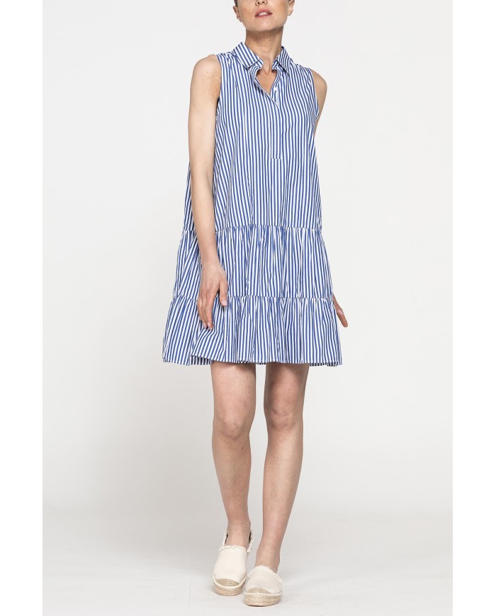 ABITO SENZA MANICHE CON BALZE IN COTONE