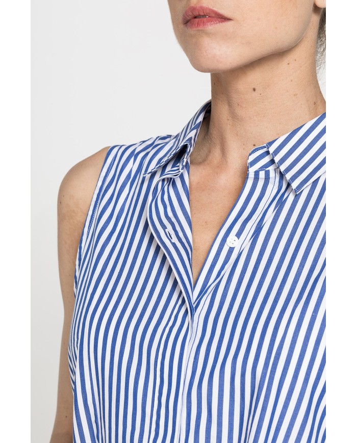 ABITO SENZA MANICHE CON BALZE IN COTONE