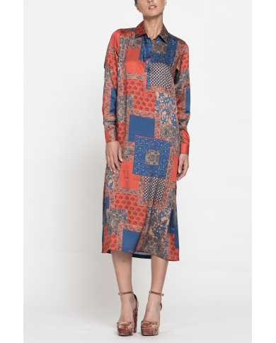 ABITO CHEMISIER IN RASO FANTASIA