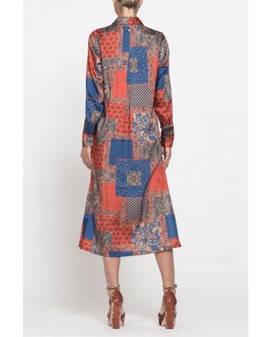 ABITO CHEMISIER IN RASO FANTASIA