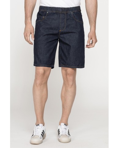 BERMUDA 5 TASCHE IN DENIM CON ELASTICO IN VITA