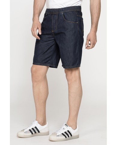 BERMUDA 5 TASCHE IN DENIM CON ELASTICO IN VITA