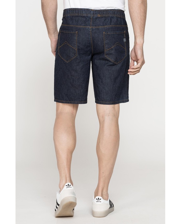 BERMUDA 5 TASCHE IN DENIM CON ELASTICO IN VITA