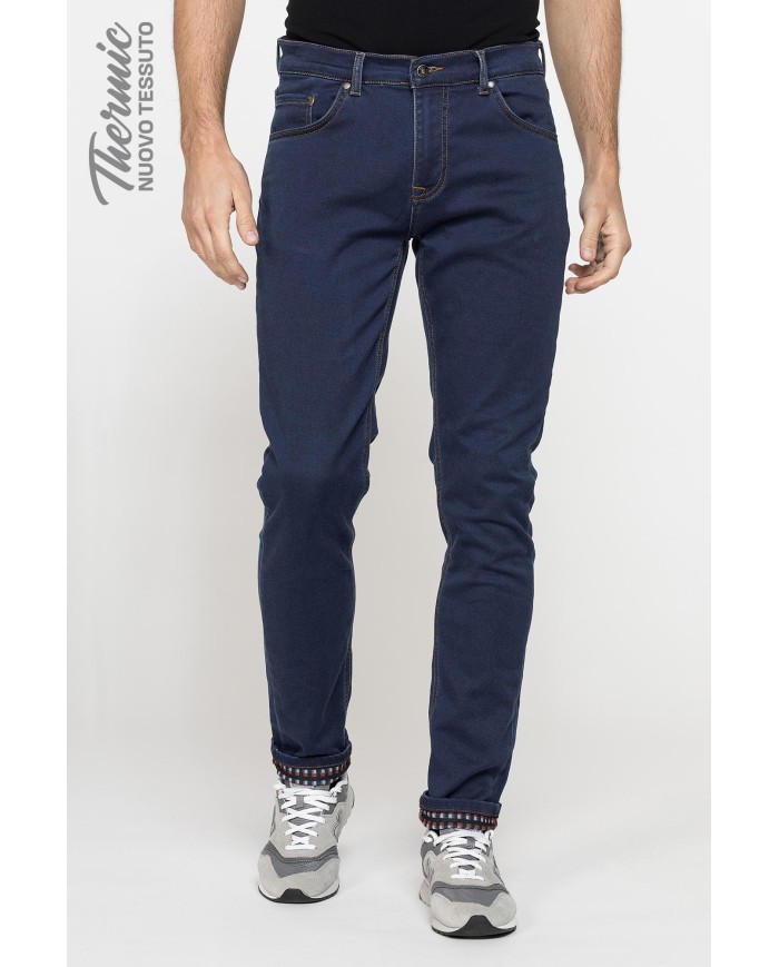 NUOVO JEANS THERMIC SLIM FIT FELPATO ALL'INTERNO