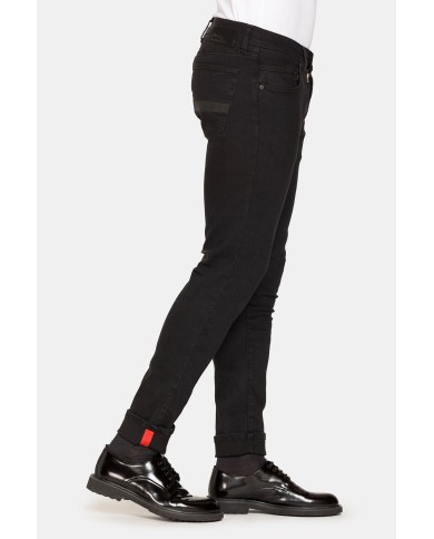 BLACK JEANS MOD. 717 SLIM IN DENIM ELASTICIZZATO 11 oz.