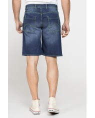 BERMUDA 5 TASCHE  IN DENIM CON CONTRASTI FLUO