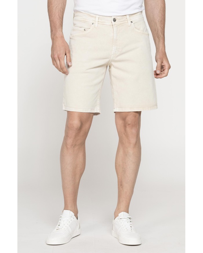 BERMUDA 5 TASCHE IN BULL DENIM COLOR CON TINTURA OLD