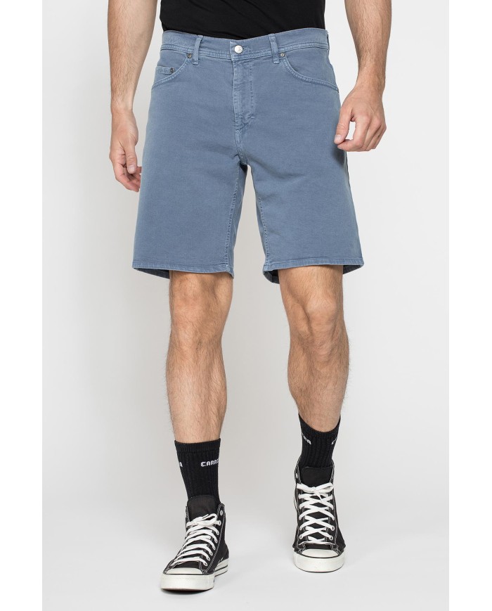 BERMUDA 5 TASCHE IN BULL DENIM COLOR CON TINTURA OLD