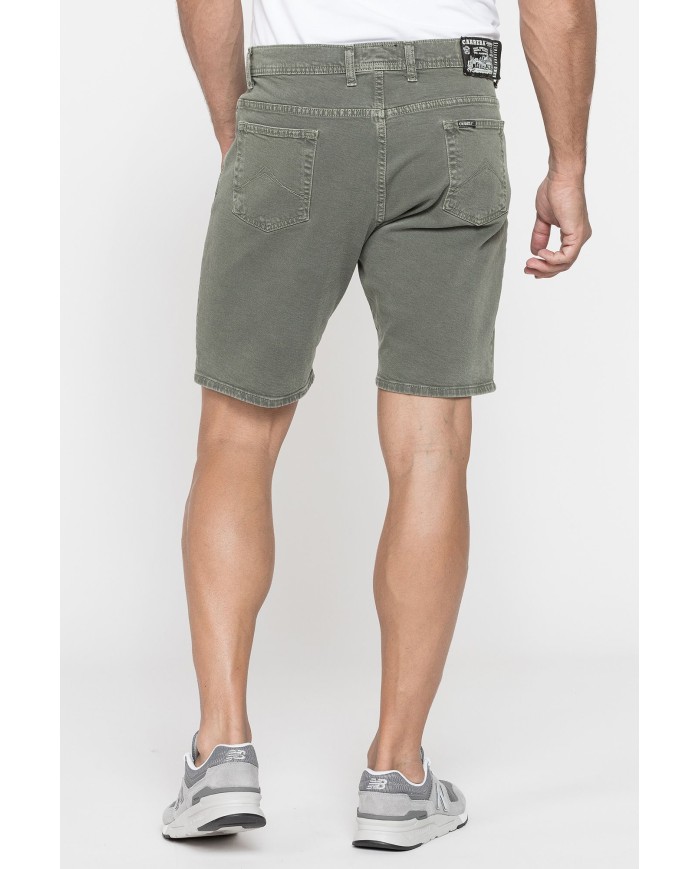 BERMUDA 5 TASCHE IN BULL DENIM COLOR CON TINTURA OLD