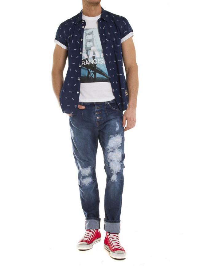 JEANS STRETCH MOD. 746. Cavallo basso gamba regolare