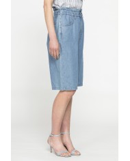 BERMUDA MORBIDO IN JEANS CON ARRICCIATURA IN VITA