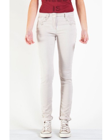 JOGGER JEANS COLORATO MOD 752. Vita e gamba regolare.