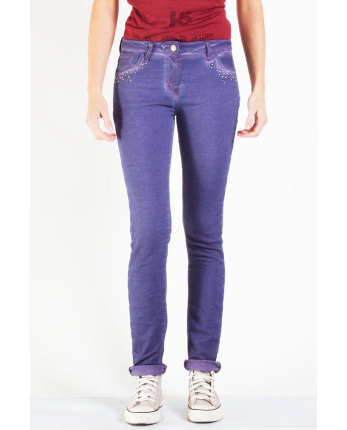 JOGGER JEANS COLORATO MOD 752. Vita e gamba regolare.