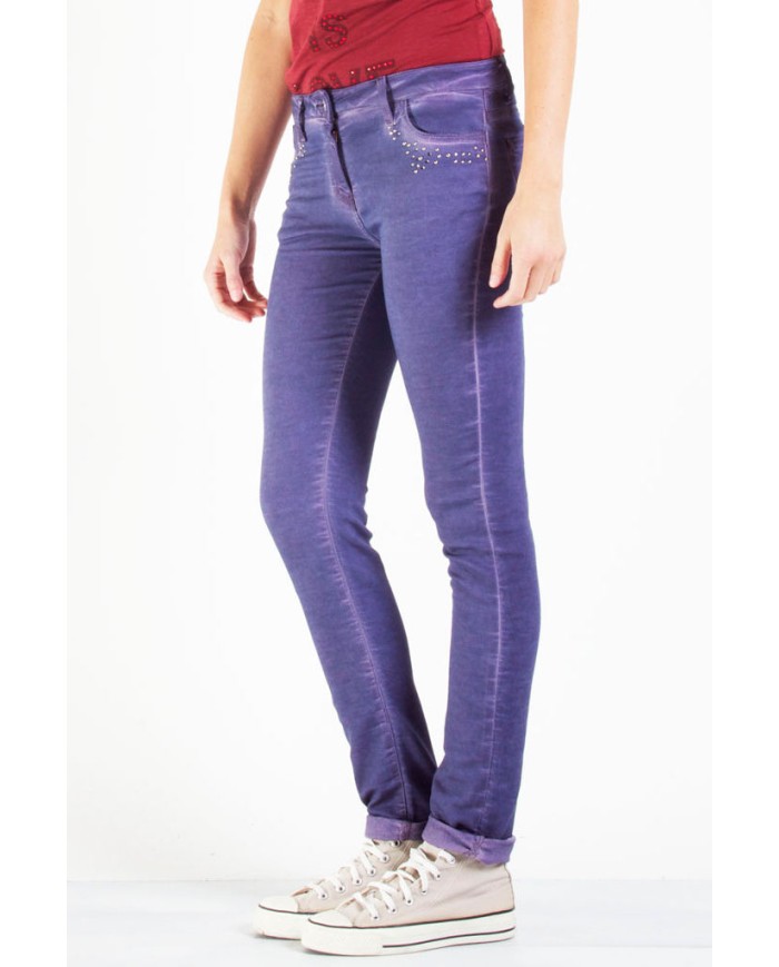 JOGGER JEANS COLORATO MOD 752. Vita e gamba regolare.