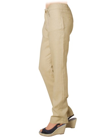 PANTALONE IN LINO. Vita e gamba regolare.