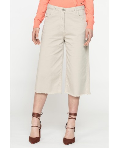 PANTALONI CULOTTE IN GABARDINA LEGGERA 