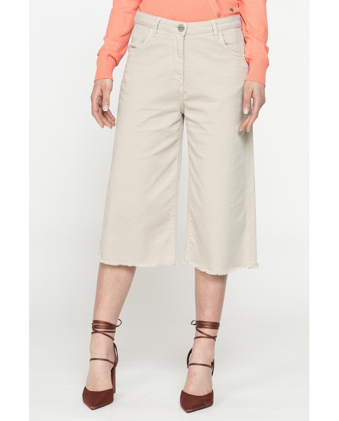 PANTALONI CULOTTE IN GABARDINA LEGGERA 
