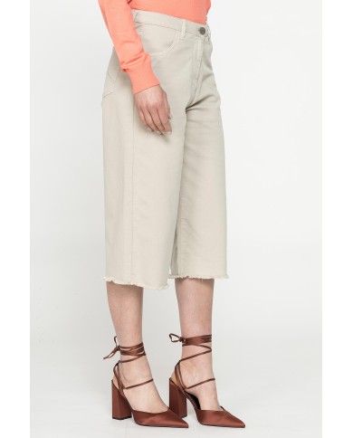 PANTALONI CULOTTE IN GABARDINA LEGGERA 