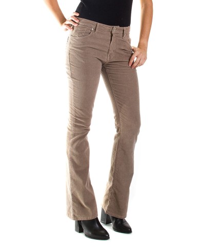 PANTALONE BOOTCUT IN VELLUTO STRETCH. MOD. 752. Vita regolare e gamba regolare