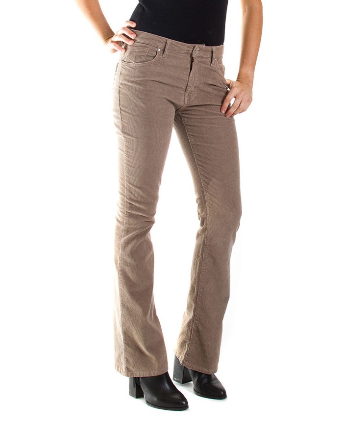 PANTALONE BOOTCUT IN VELLUTO STRETCH. MOD. 752. Vita regolare e gamba regolare