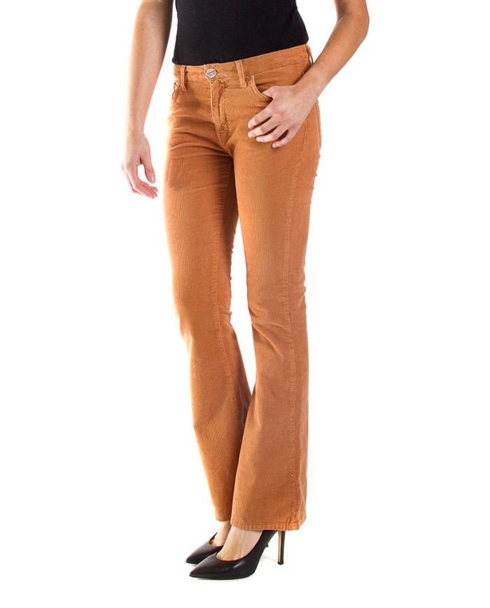 PANTALONE BOOTCUT IN VELLUTO STRETCH. MOD. 752. Vita regolare e gamba regolare
