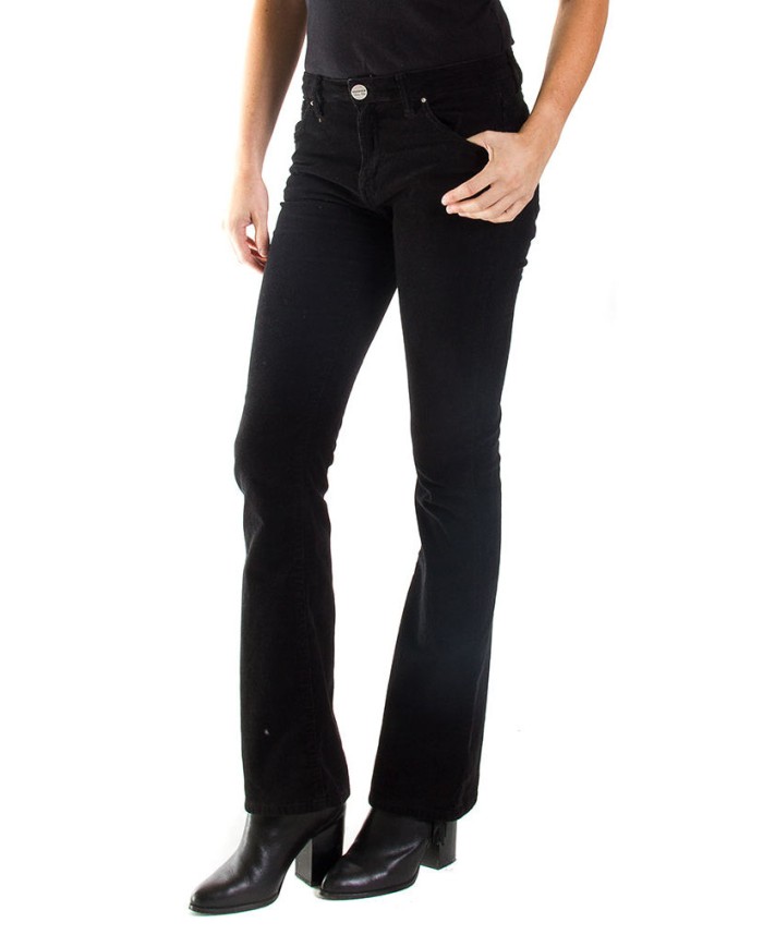 PANTALONE BOOTCUT IN VELLUTO STRETCH. MOD. 752. Vita regolare e gamba regolare