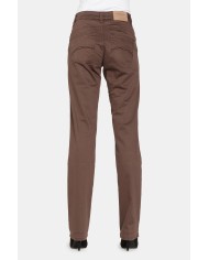 PANTALONI IN GABARDINA STRETCH. Vita alta e gamba regolare.