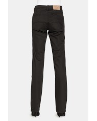 PANTALONI IN GABARDINA STRETCH. Vita alta e gamba regolare.