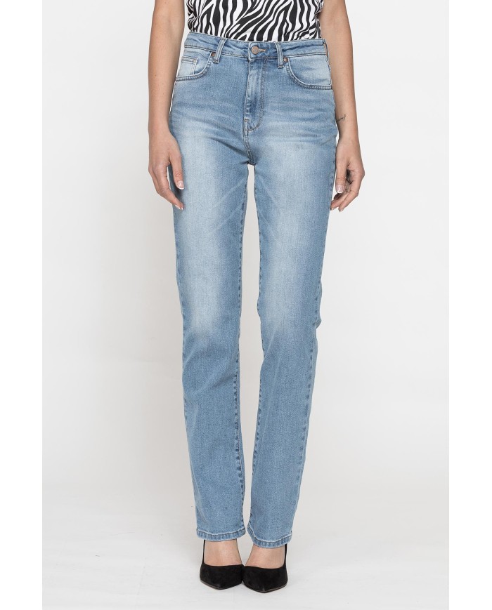 JEANS 5 TASCHE GAMBA DRITTA IN DENIM STRETCH