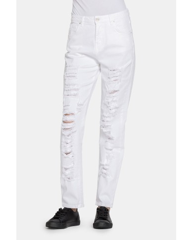 PANTALONE IN COLOR JEANS STRETCH MOD. 753. Vita regolare e gamba morbida.