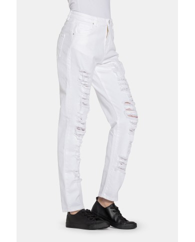 PANTALONE IN COLOR JEANS STRETCH MOD. 753. Vita regolare e gamba morbida.