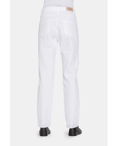 PANTALONE IN COLOR JEANS STRETCH MOD. 753. Vita regolare e gamba morbida.