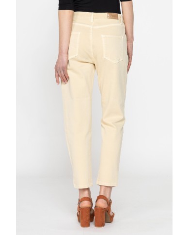 PANTALONE IN COLOR JEANS STRETCH MOD. 753. Vita regolare e gamba morbida.