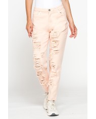 PANTALONE IN COLOR JEANS STRETCH MOD. 753. Vita regolare e gamba morbida.