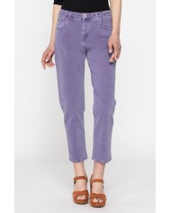 PANTALONE IN COLOR JEANS STRETCH MOD. 753. Vita regolare e gamba morbida.