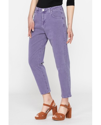 PANTALONE IN COLOR JEANS STRETCH MOD. 753. Vita regolare e gamba morbida.