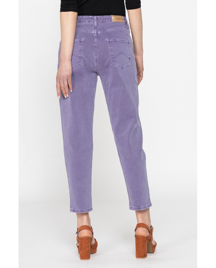 PANTALONE IN COLOR JEANS STRETCH MOD. 753. Vita regolare e gamba morbida.