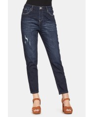 JEANS MOM STRETCH. Vita alta e gamba comfort.