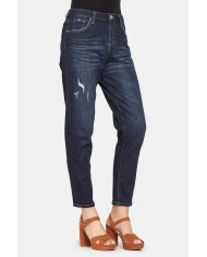 JEANS MOM STRETCH. Vita alta e gamba comfort.