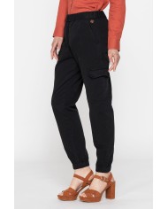 PANTALONE CARGO CON CINTURA ELASTICA MOD.756A IN TESSUTO GABARDINA LEGGERA.Vita e gamba regolari.