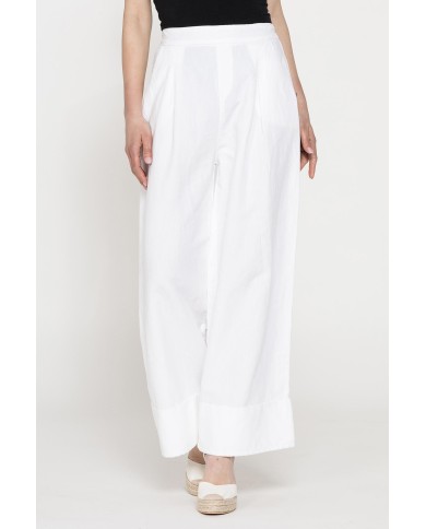 PANTALONE A PALAZZO CON ELASTICO IN LINO COTONE