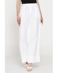 PANTALONE A PALAZZO CON ELASTICO IN LINO COTONE