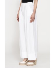 PANTALONE A PALAZZO CON ELASTICO IN LINO COTONE