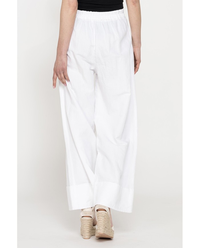 PANTALONE A PALAZZO CON ELASTICO IN LINO COTONE