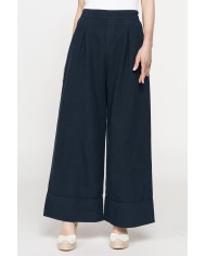 PANTALONE A PALAZZO CON ELASTICO IN LINO COTONE
