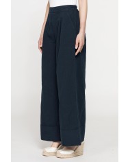 PANTALONE A PALAZZO CON ELASTICO IN LINO COTONE