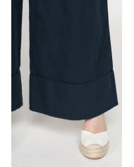 PANTALONE A PALAZZO CON ELASTICO IN LINO COTONE