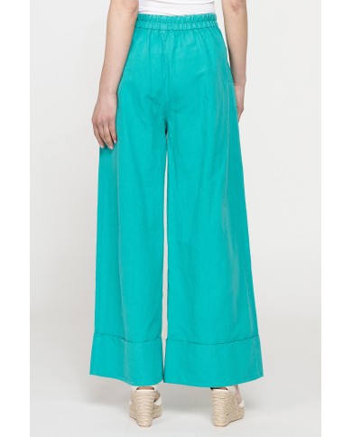 PANTALONE A PALAZZO CON ELASTICO IN LINO COTONE