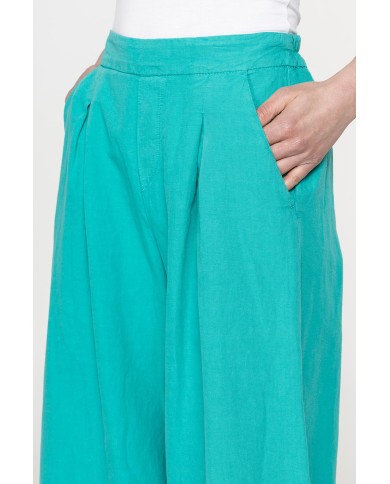 PANTALONE A PALAZZO CON ELASTICO IN LINO COTONE
